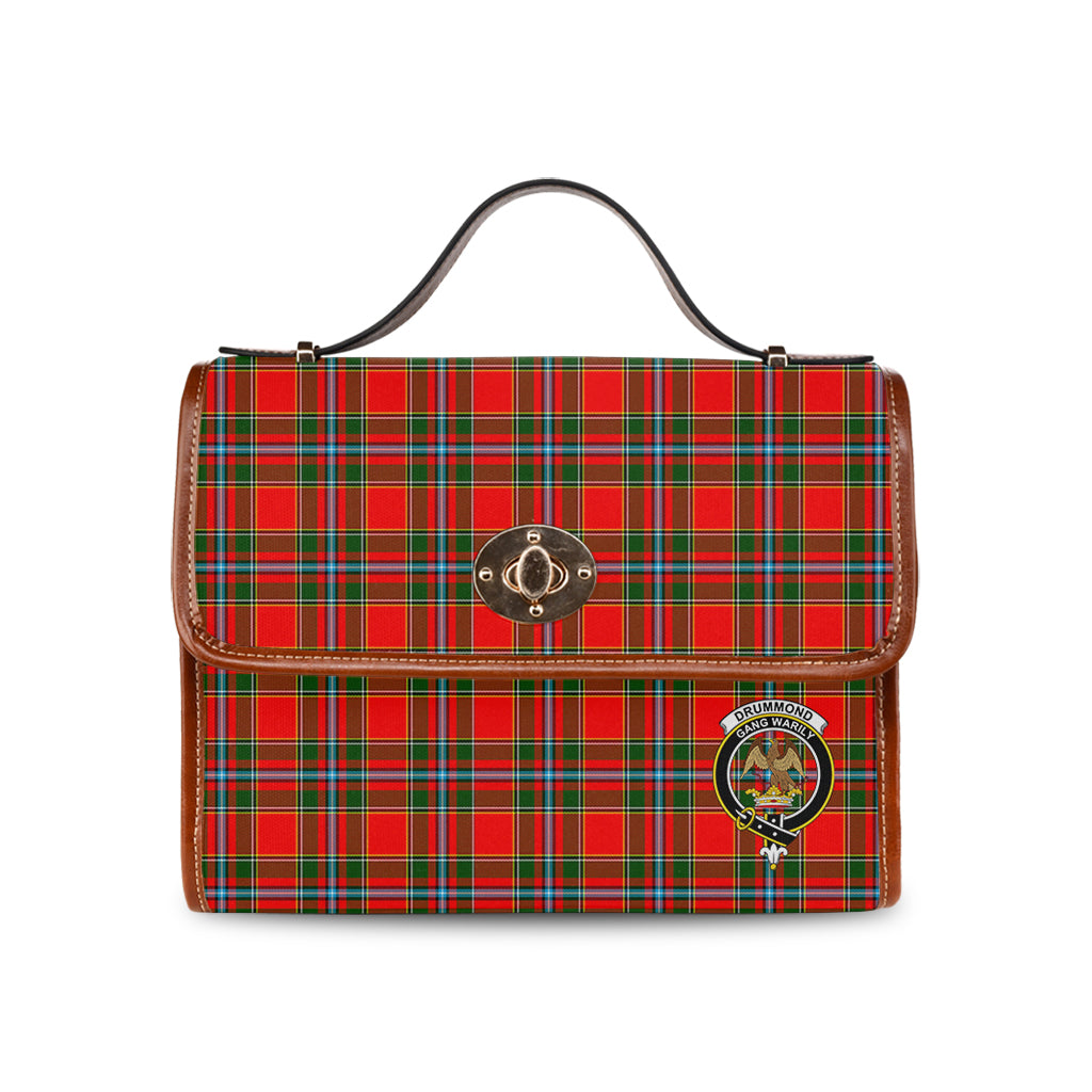 drummond-of-perth-tartan-leather-strap-waterproof-canvas-bag-with-family-crest