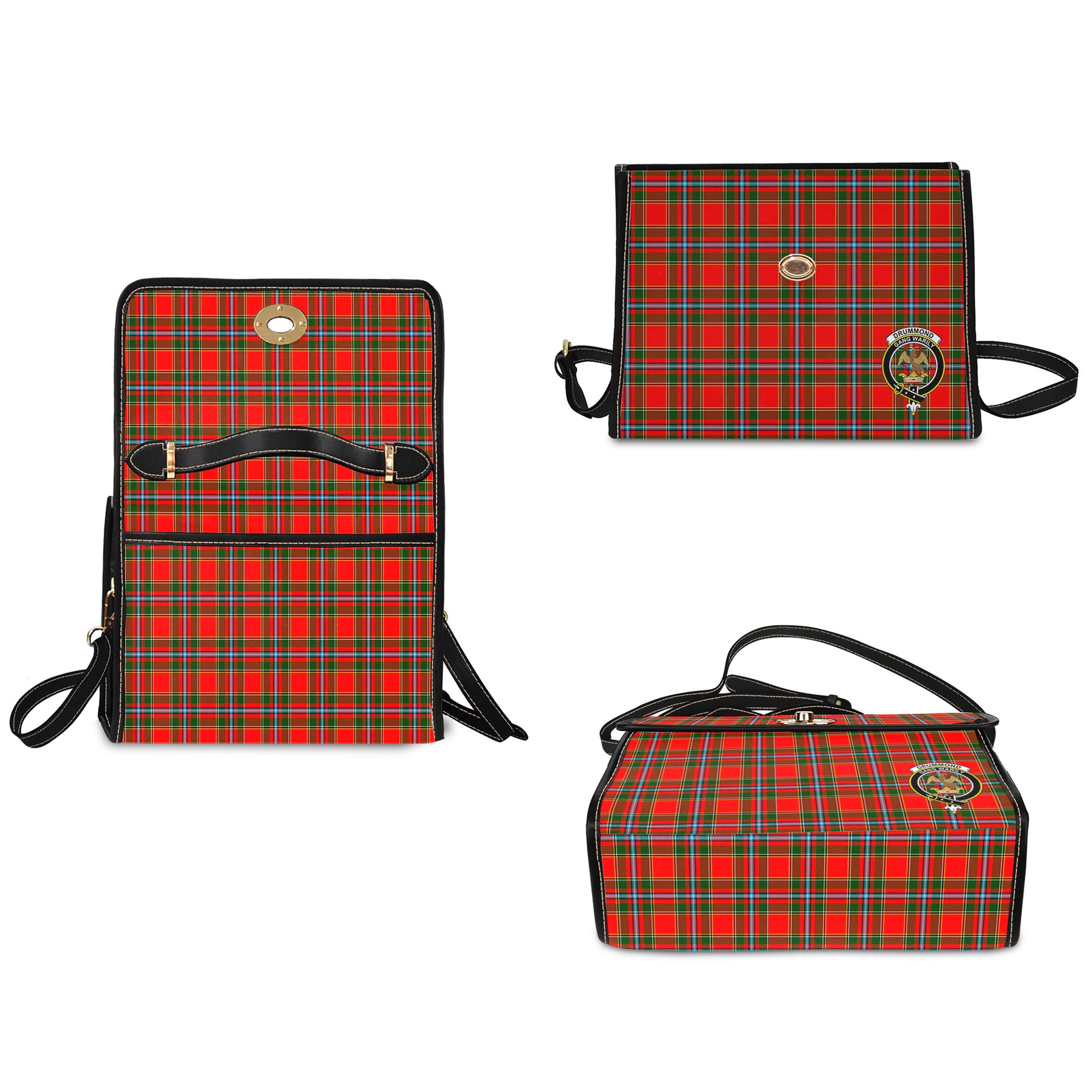 drummond-of-perth-tartan-leather-strap-waterproof-canvas-bag-with-family-crest