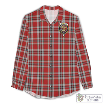 Drummond of Perth Dress Tartan Womens Casual Shirt with Family Crest