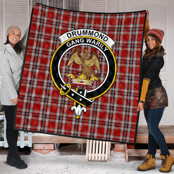 Drummond of Perth Dress Tartan Quilt with Family Crest