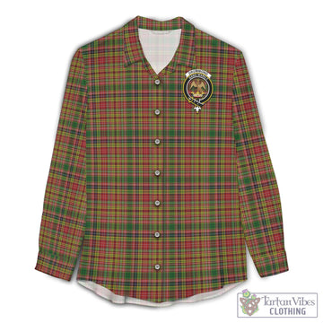 Drummond of Strathallan Tartan Womens Casual Shirt with Family Crest