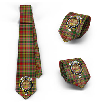 Drummond of Strathallan Tartan Classic Necktie with Family Crest