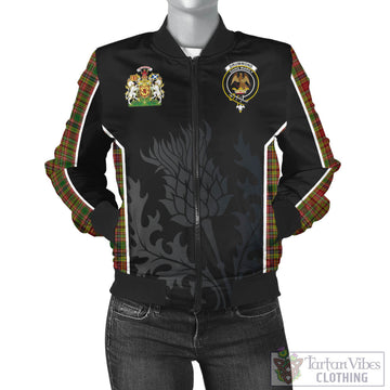 Drummond of Strathallan Tartan Bomber Jacket with Family Crest and Scottish Thistle Vibes Sport Style