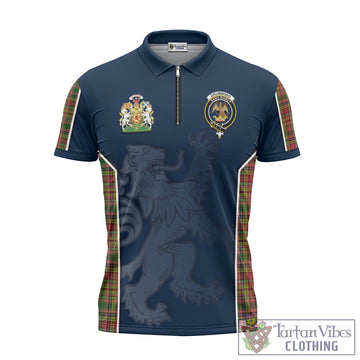 Drummond of Strathallan Tartan Zipper Polo Shirt with Family Crest and Lion Rampant Vibes Sport Style
