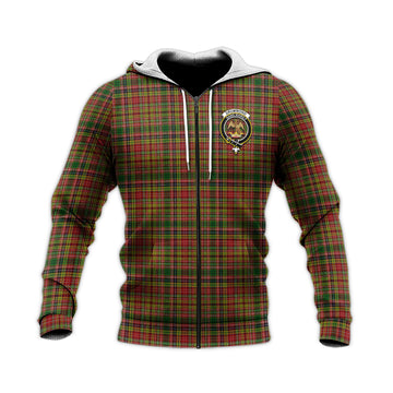 Drummond of Strathallan Tartan Knitted Hoodie with Family Crest