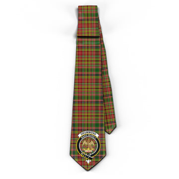 Drummond of Strathallan Tartan Classic Necktie with Family Crest