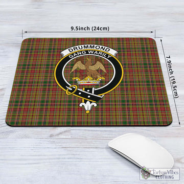 Drummond of Strathallan Tartan Mouse Pad with Family Crest