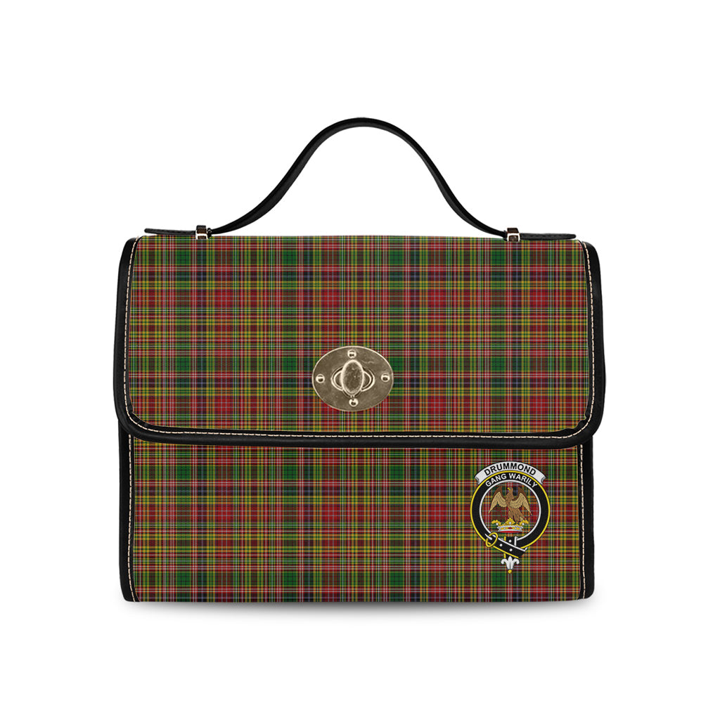 drummond-of-strathallan-tartan-leather-strap-waterproof-canvas-bag-with-family-crest
