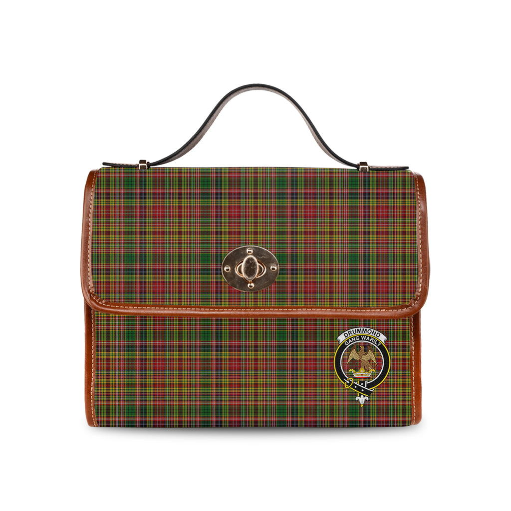drummond-of-strathallan-tartan-leather-strap-waterproof-canvas-bag-with-family-crest