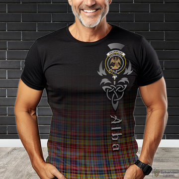 Drummond of Strathallan Modern Tartan T-Shirt Featuring Alba Gu Brath Family Crest Celtic Inspired