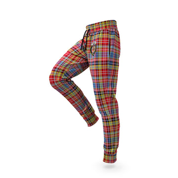 Drummond of Strathallan Modern Tartan Joggers Pants with Family Crest