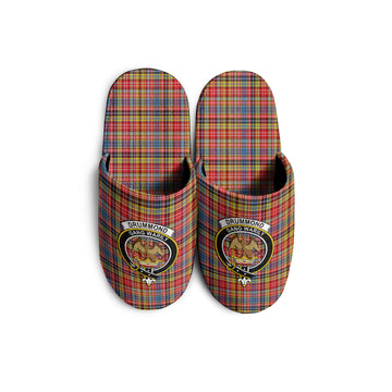 Drummond of Strathallan Modern Tartan Home Slippers with Family Crest