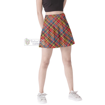 Drummond of Strathallan Modern Tartan Women's Plated Mini Skirt
