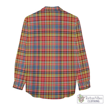 Drummond of Strathallan Modern Tartan Womens Casual Shirt with Family Crest