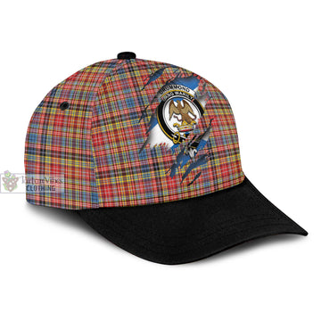 Drummond of Strathallan Modern Tartan Classic Cap with Family Crest In Me Style