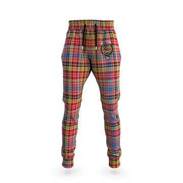 Drummond of Strathallan Modern Tartan Joggers Pants with Family Crest