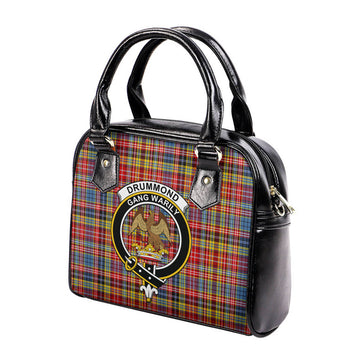 Drummond of Strathallan Modern Tartan Shoulder Handbags with Family Crest