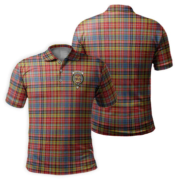 Drummond of Strathallan Modern Tartan Men's Polo Shirt with Family Crest