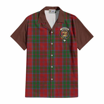 Drummond Tartan Accent Cotton Hawaiian Shirt with Family Crest