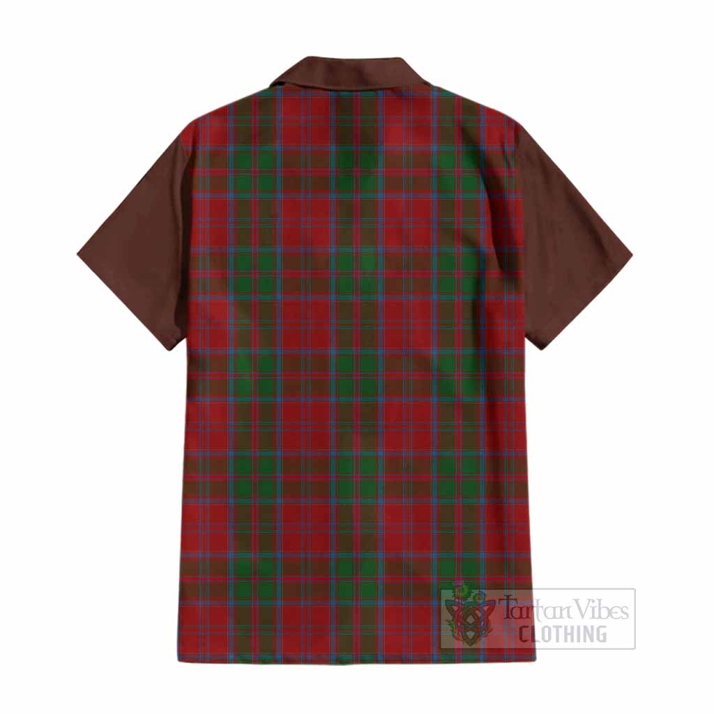Drummond Tartan Accent Cotton Hawaiian Shirt with Family Crest