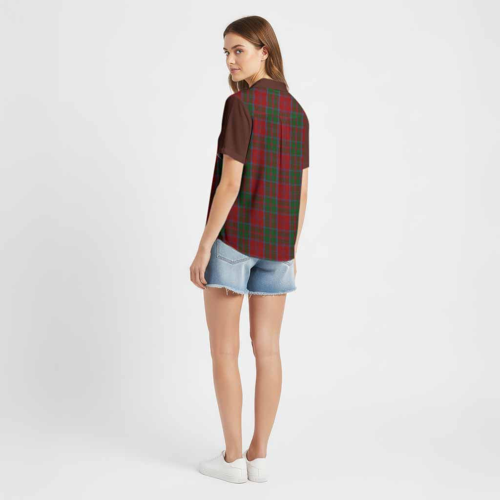 Drummond Tartan Accent Cotton Hawaiian Shirt with Family Crest