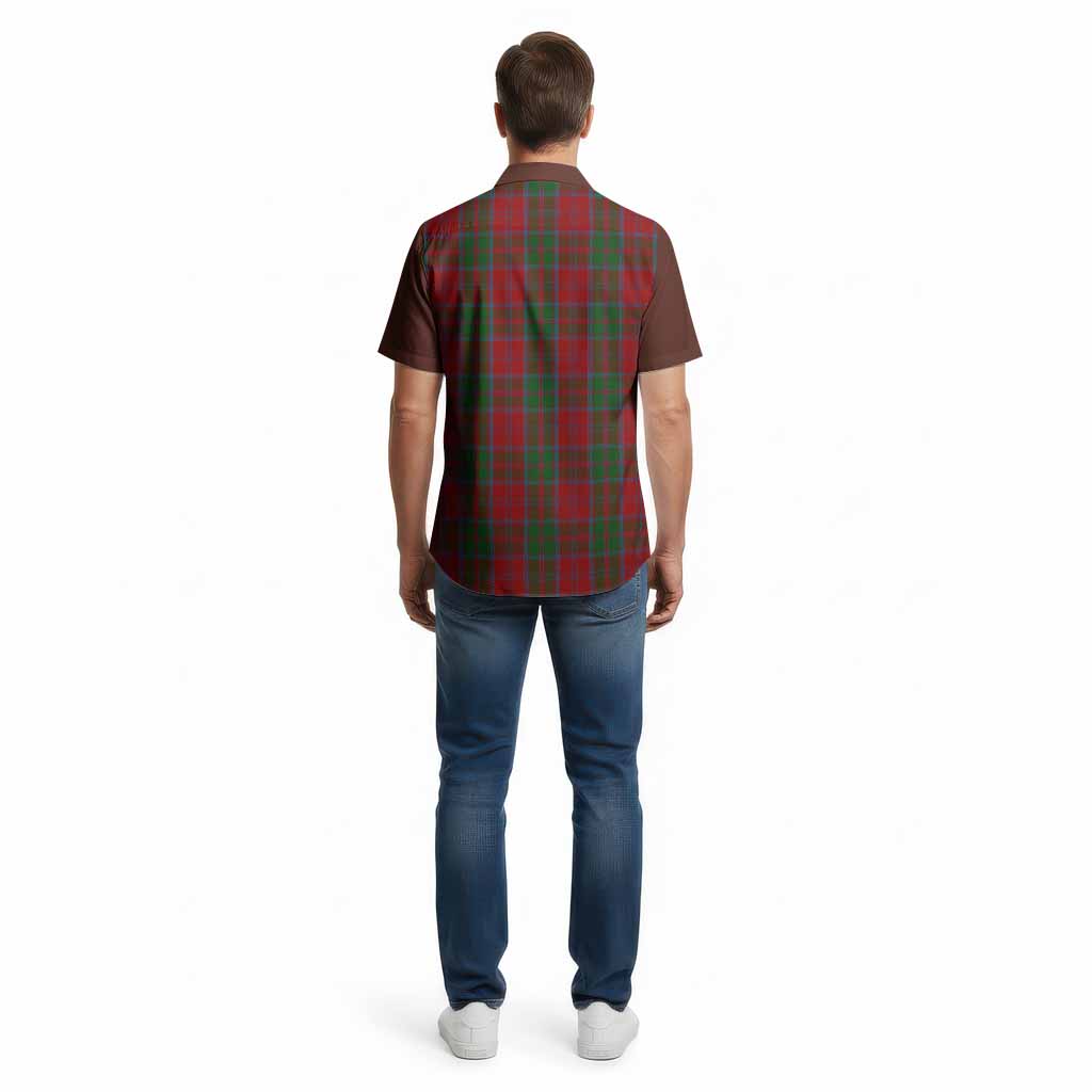Drummond Tartan Accent Cotton Hawaiian Shirt with Family Crest