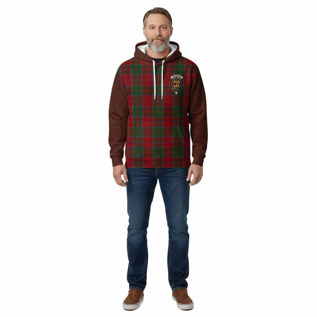 Drummond Tartan Accent Cotton Hoodie with Family Crest