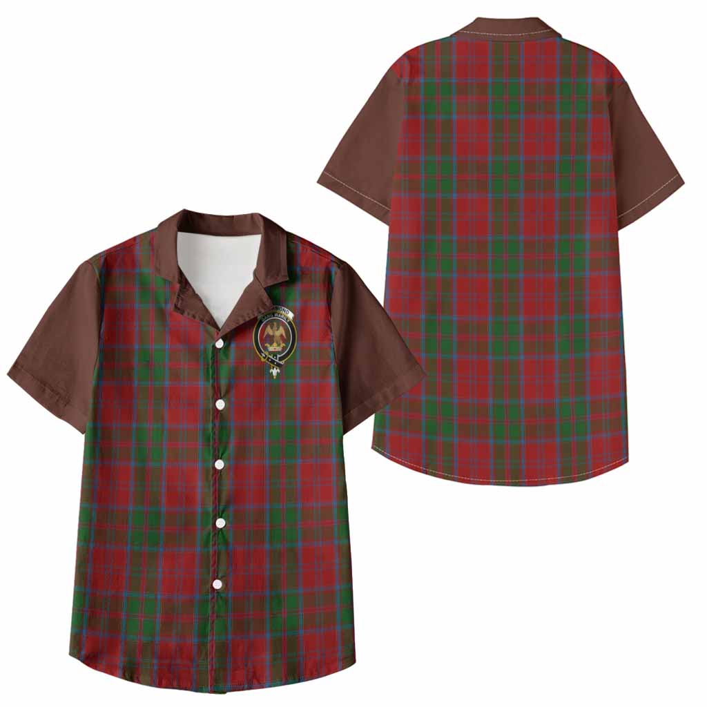 Drummond Tartan Accent Kid Hawaiian Shirt with Family Crest