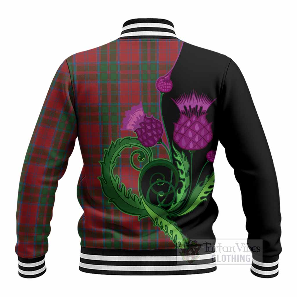 Drummond Tartan Baseball Jacket Traditional Scottish Thistle