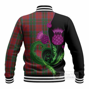 Drummond Tartan Baseball Jacket Traditional Scottish Thistle