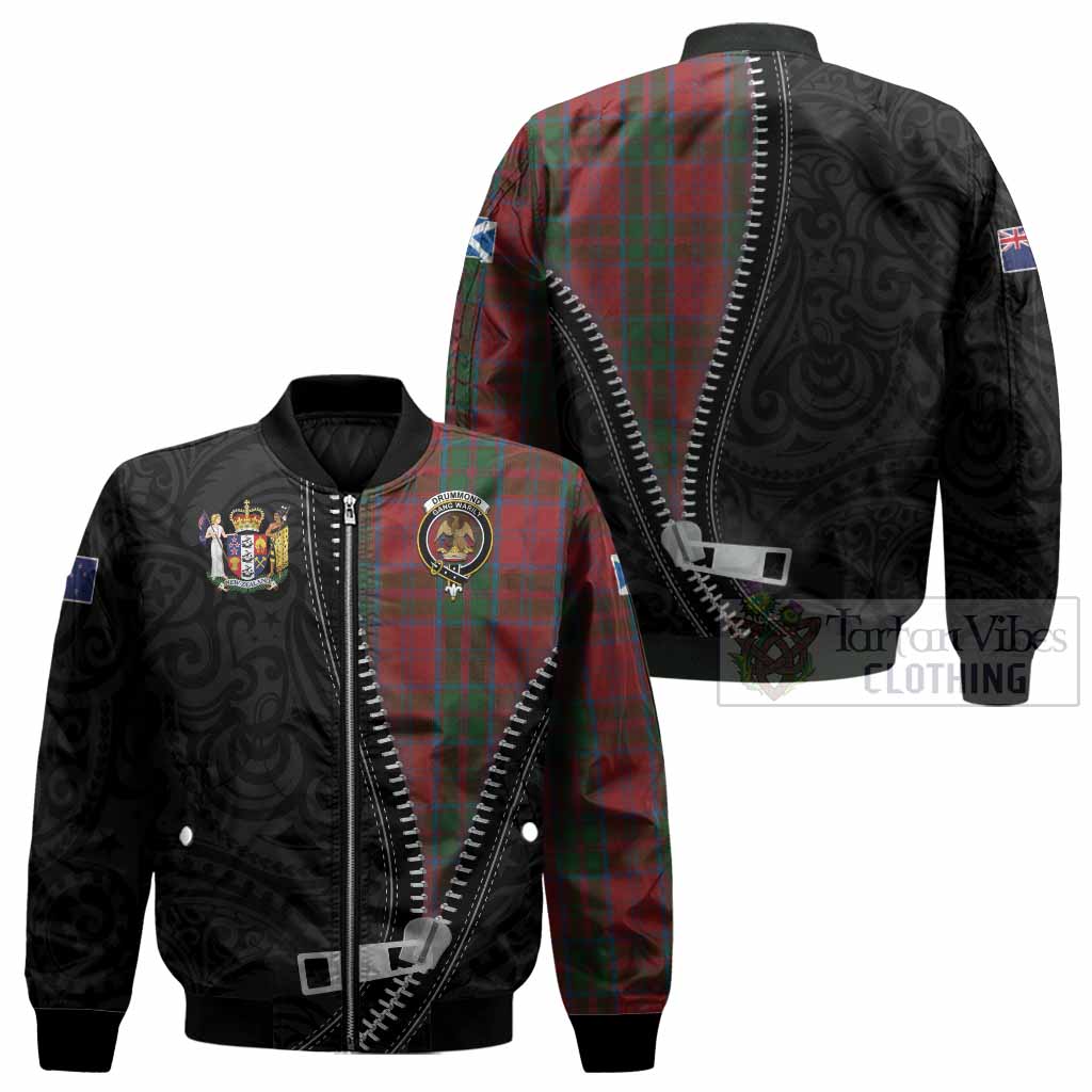 Drummond Tartan Bomber Jacket New Zealand Pattern Unique Zipper Stylized