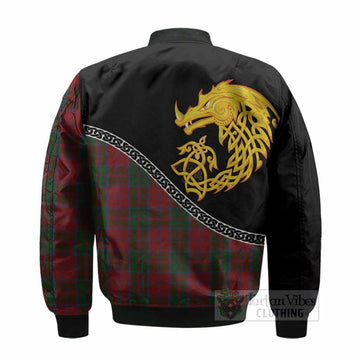 Drummond Tartan Crest Bomber Jacket Legendary Dragon Knot Half Style