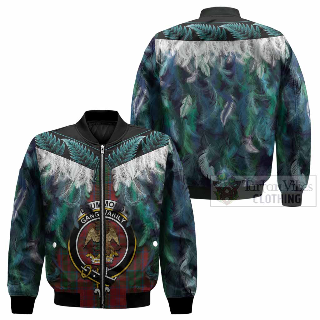 Drummond Tartan Crest Bomber Jacket New Zealand Maori Korowai Cloak