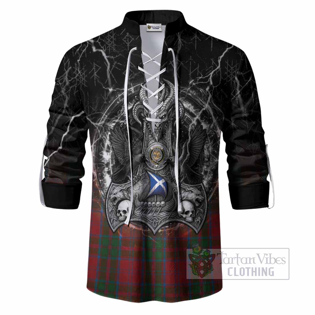 Drummond Tartan Crest Ghillie Shirt Celtic Odin's Raven Legacy