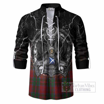 Drummond Tartan Crest Ghillie Shirt Celtic Odin's Raven Legacy