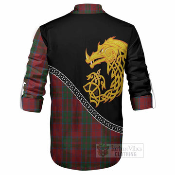 Drummond Tartan Crest Ghillie Shirt Legendary Dragon Knot Half Style