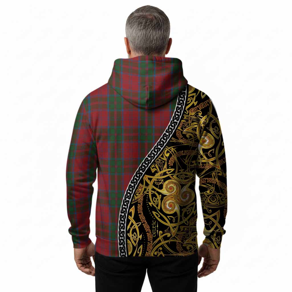 Drummond Tartan Crest Hoodie Celtic Knot and Triple Trickle Spiral Symbols