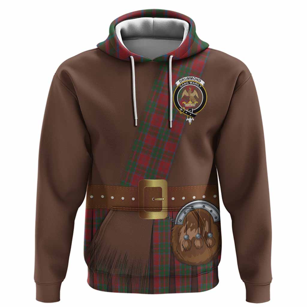Drummond Tartan Crest Hoodie Kilt Costume Style