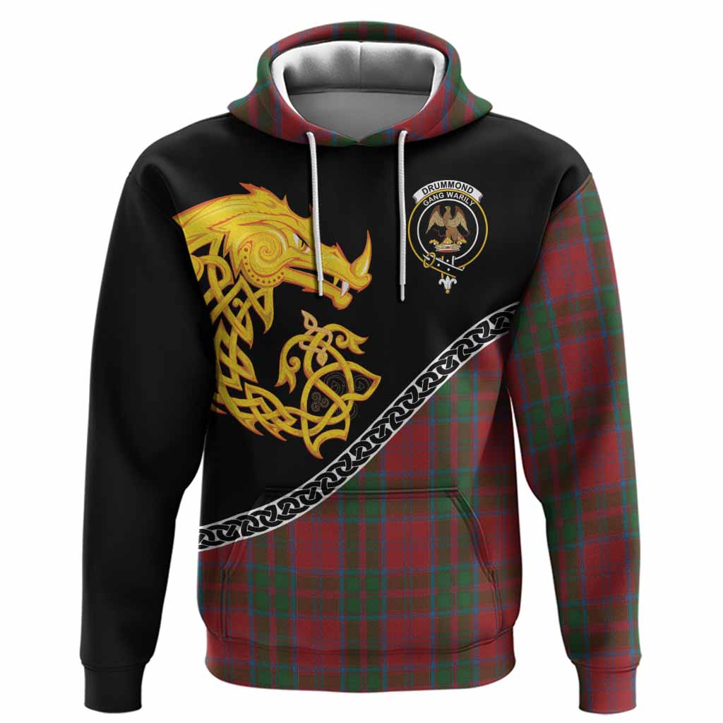 Drummond Tartan Crest Hoodie Legendary Dragon Knot Half Style