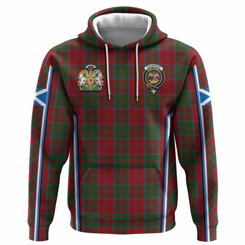 Drummond Tartan Crest Hoodie Scotland Coat of Arm Flag Style - Tartan Vibes Clothing