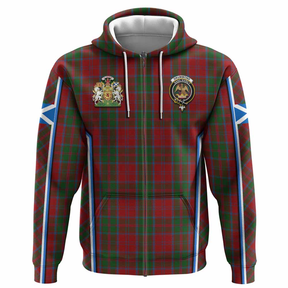 Drummond Tartan Crest Hoodie Scotland Coat of Arm Flag Style - Tartan Vibes Clothing