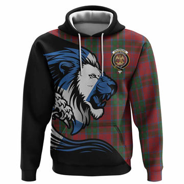 Drummond Tartan Crest Hoodie Scottish Golden Lions Wave Flow