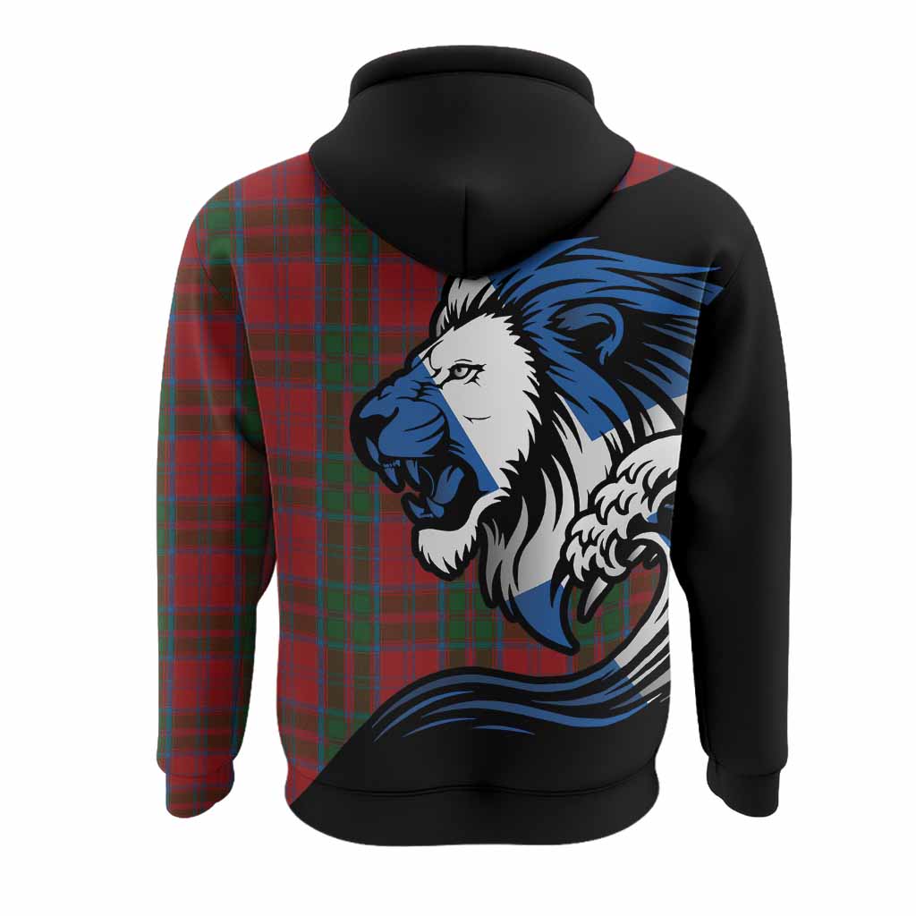 Drummond Tartan Crest Hoodie Scottish Golden Lions Wave Flow