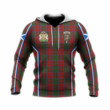 Drummond Tartan Crest Knitted Hoodie Scotland Coat of Arm Flag Style