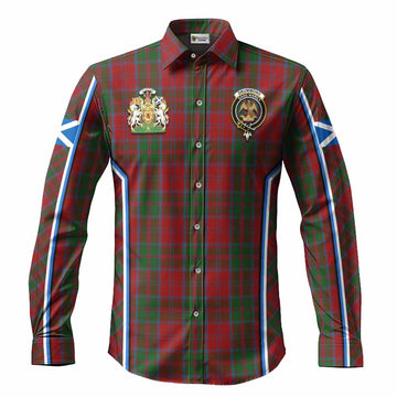 Drummond Tartan Crest Long Sleeve Button Shirts Scotland Coat of Arm Flag Style
