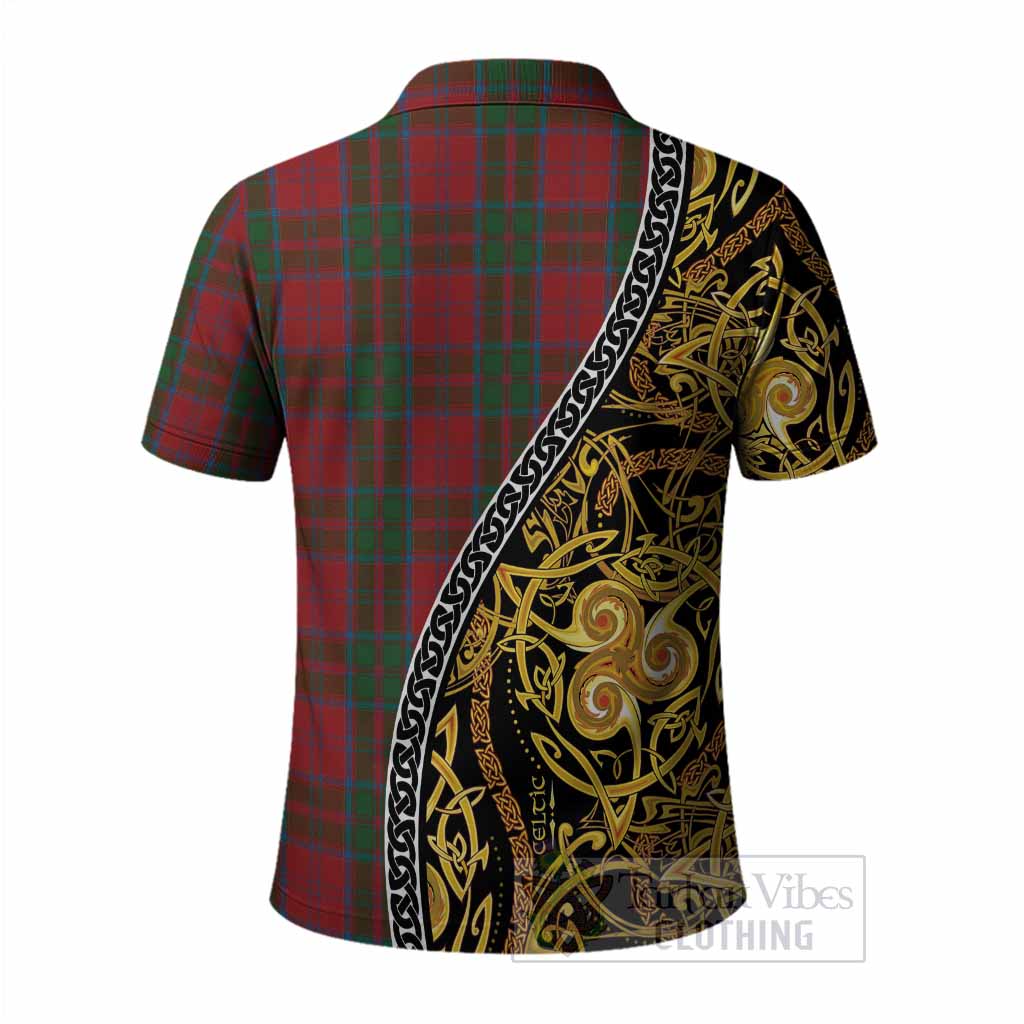 Drummond Tartan Crest Polo Shirt Celtic Knot and Triple Trickle Spiral Symbols