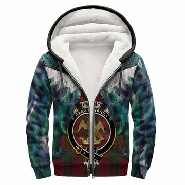 Drummond Tartan Crest Sherpa Hoodie New Zealand Maori Korowai Cloak