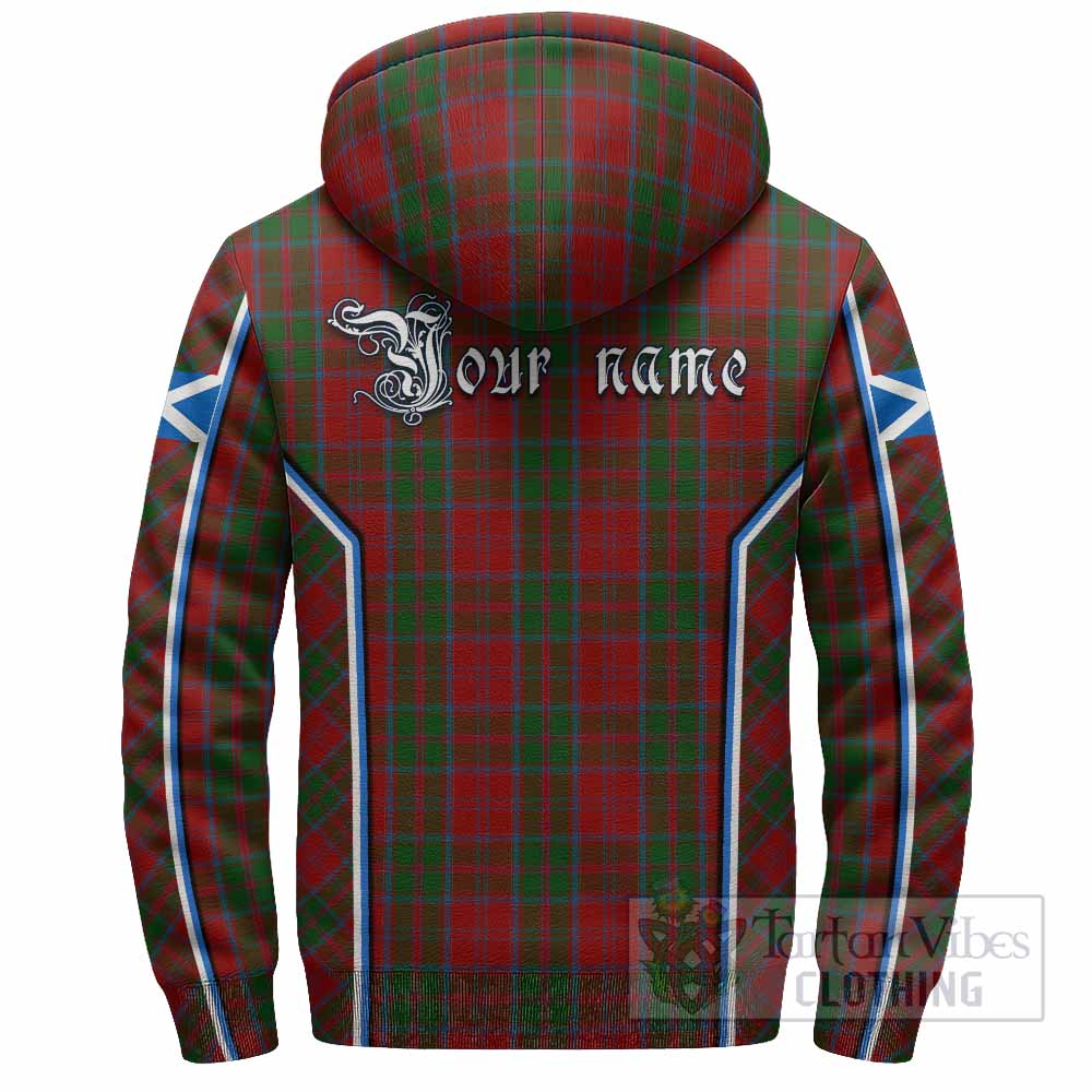 Drummond Tartan Crest Sherpa Hoodie Scotland Coat of Arm Flag Style - Tartan Vibes Clothing