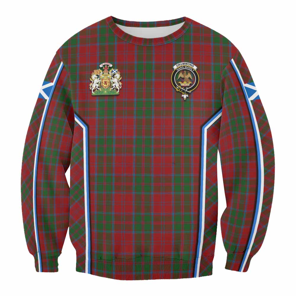 Drummond Tartan Crest Sweatshirt Scotland Coat of Arm Flag Style - Tartan Vibes Clothing