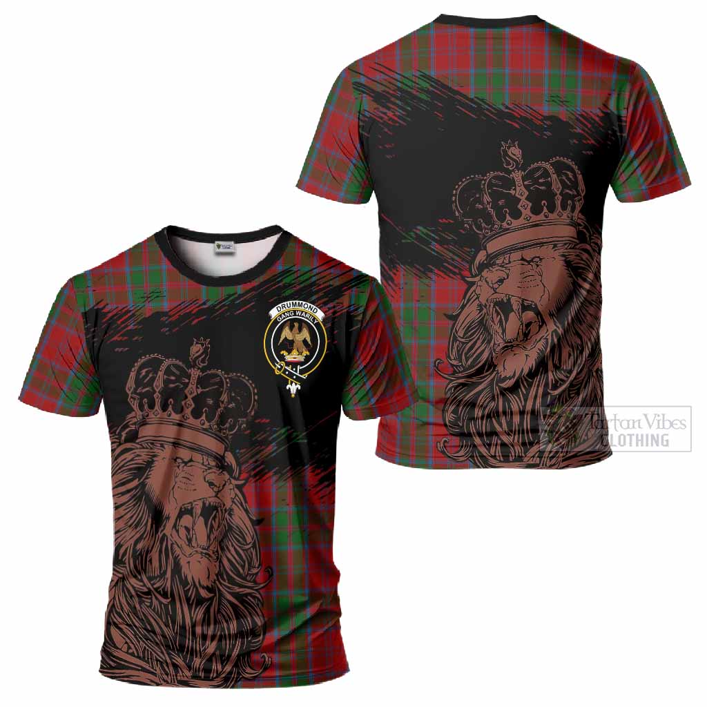 Drummond Tartan Crest T-Shirt Crowned Lion Heritage Style
